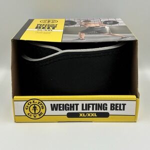 Gold's Gym Weight Lifting Belt BLACK Leather Power Lifting XL/XXL adj 37" to 55"